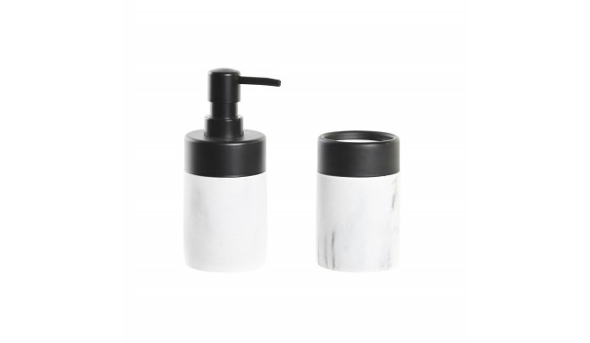 Bath Set DKD Home Decor White Black White/Black Metal Resin Modern 7,2 x 7,2 x 16,4 cm