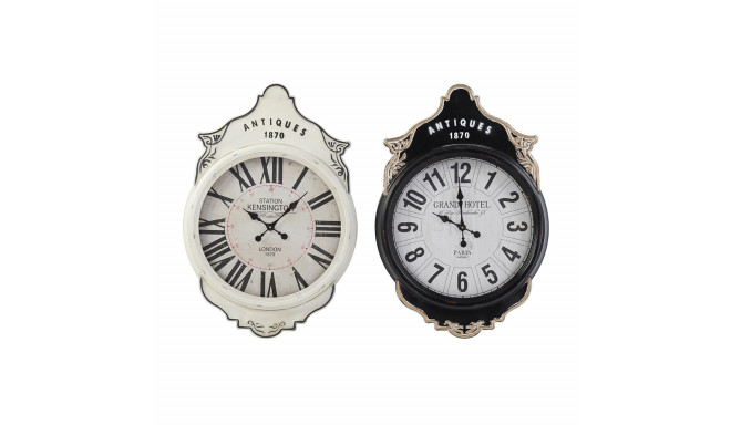 Wall Clock DKD Home Decor White Black Crystal Iron 61 x 6 x 89 cm (2 Units)