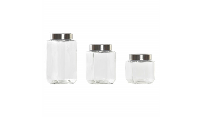 Набор из 3 банок DKD Home Decor 750 ml 8,5 x 8,5 x 18 cm