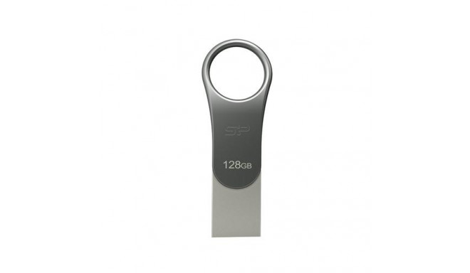 Silicon Power Mobile C80 USB flash drive 128 GB USB Type-A / USB Type-C 3.2 Gen 1 (3.1 Gen 1) Titani