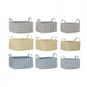 Basket set DKD Home Decor Polyester Aluminium (40 x 30 x 20 cm) (3 Units)