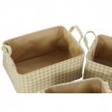 Basket set DKD Home Decor Polyester Aluminium (40 x 30 x 20 cm) (3 Units)