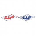 Table linen set DKD Home Decor Red Blue Polyester Cotton (150 x 150 x 0,5 cm) (2 Units)