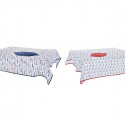 Table linen set DKD Home Decor Red Blue Polyester Cotton (150 x 150 x 0,5 cm) (2 Units)