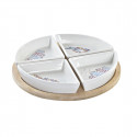 Set za Predjelo DKD Home Decor Naturaalne Sinine Bambus Keraamika (21,5 x 21,5 x 1 cm) (5 pcs)