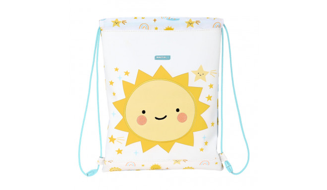 Backpack with Strings Safta Solete White Yellow (26 x 34 x 1 cm)