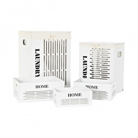 Korvide Komplekt DKD Home Decor Valge Must Beež Puit MDF 40 x 30 x 56 cm (5 Tükid) (5 Ühikut)