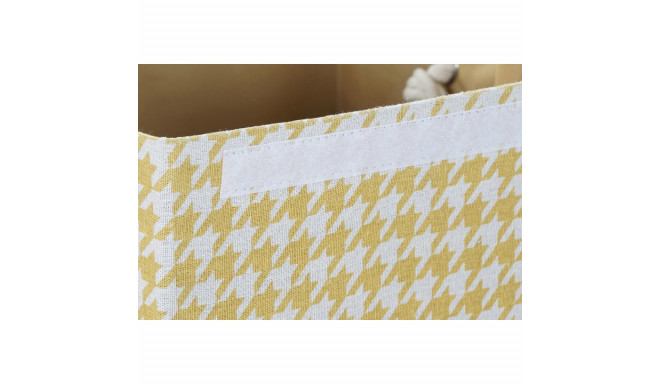 Laundry basket DKD Home Decor Houndstooth 36 x 36 x 55 cm Grey Blue Yellow (3 Units)