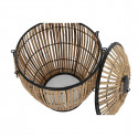 Set of Baskets DKD Home Decor Natural Metal Rattan (48 x 48 x 55 cm) (2 Pieces)