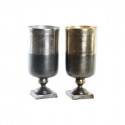 Vase DKD Home Decor Silver Golden Aluminium Modern (2 Units) (15 x 15 x 33 cm)