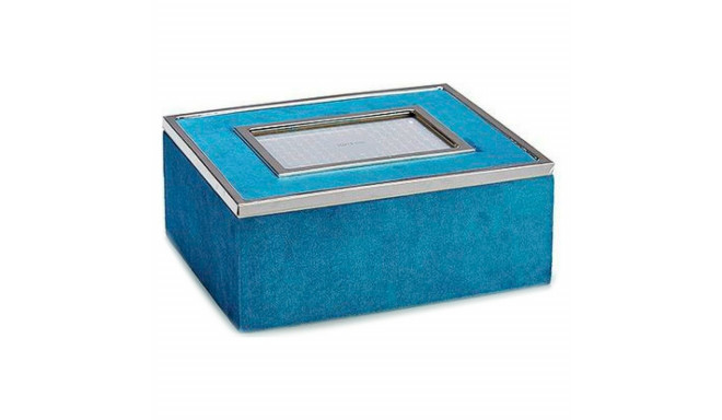 Decorative box Photo frame Velvet Blue 20 x 10,3 x 24,8 cm