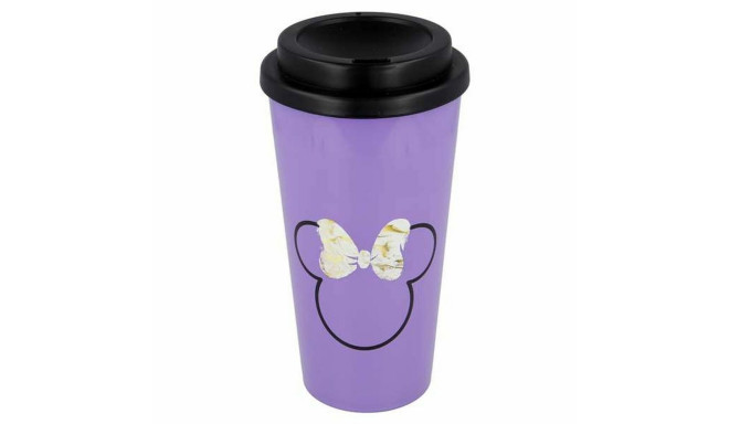 Glass with Lid Minnie Mouse 01049 (520 ml)