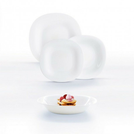 Dinnerware Set Luminarc Carine White Glass 18 Pieces