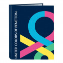 Ring binder Benetton Corazones Navy Blue A4 (25 mm)