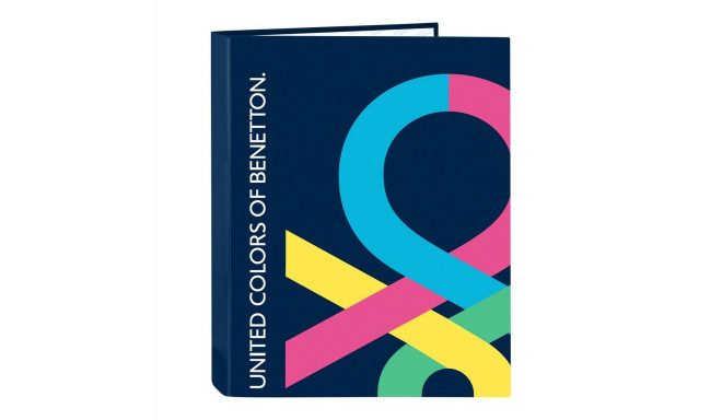 Ring binder Benetton Corazones Navy Blue A4 (26.5 x 33 x 4 cm) (25 mm)