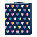 Ring binder Benetton Corazones Navy Blue A4 (25 mm)