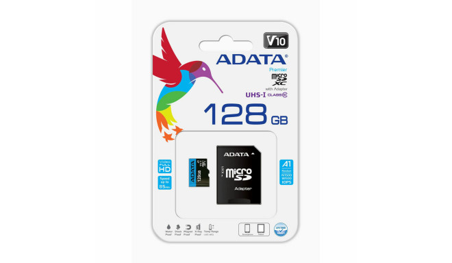 MicroSD Mälikaart koos Adapteriga Adata AUSDX128GUICL10A1-RA1 128 GB
