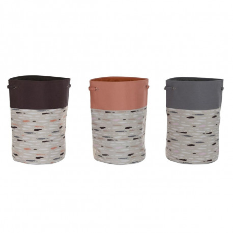 Pesukorv DKD Home Decor Hall Oranž 40 x 40 x 60 cm (3 Ühikut)