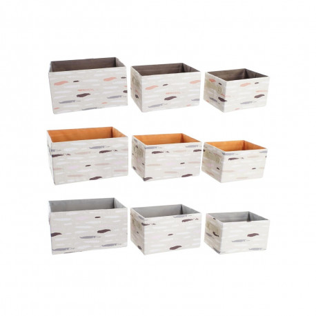 Korvikomplekt DKD Home Decor Pruun Hall Oranž 32 x 24 x 18 cm (3 Ühikut)