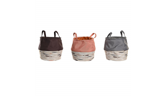 Veļas grozs DKD Home Decor Pelēks Oranžs 28 x 28 x 30 cm (3 gb.)