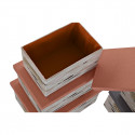 Set of Stackable Organising Boxes DKD Home Decor Brown Grey Orange Polyester (40 x 30 x 20 cm) (3 Un