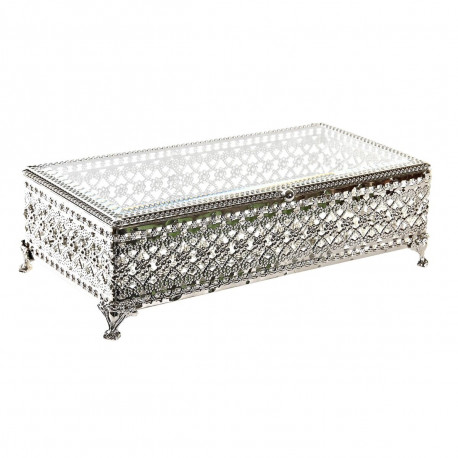 DKD Home Decor jewelry box Kristall Metall 25,5x12,5x7,5cm, silver