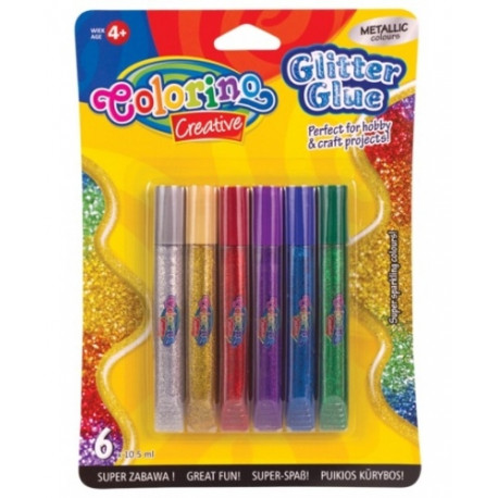 Colorino Creative Metallic glitter glue 6 colours