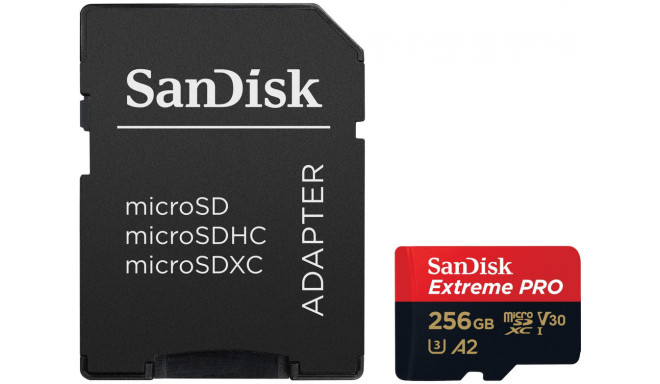 Sandisk карта памяти microSDXC 256GB Extreme Pro + адаптер