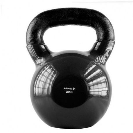 Kettlebell iron covered with vinyl HMS black KNV28