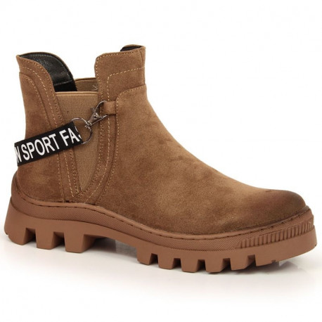 Suede Chelsea boots on the Potocki W WOL105C platform, brown (38)
