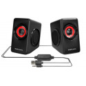 Mars Gaming MS1 Stereo Multimedia Desktop Speakers / 2x 5W / 3.5mm Audio / USB Power / Black