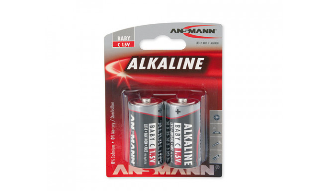 Alkaline battery LR14 (C) 1.5V 7000mAh ANSMANN (2vnt blister)