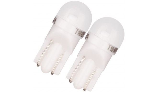 Auto lamp 12V W5W T10 W2.1x9.5D valge LED iga 2tk