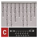 LED vanik/kardin, 30Vdc, 2,5x0,9m, 100 x LED, lahe valge, ühendatav, ilma toiteallikata, EMOS