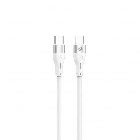 Tellur Silicone Type-C to Type-C Cable PD60W 1m White
