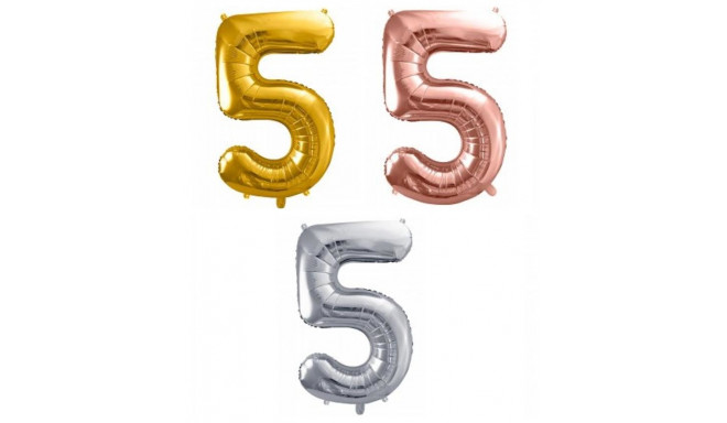 PartyDeco fooliumist õhupall, number 5, suur, 86 cm