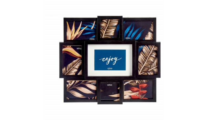 Photo frame Multiple Crystal Black Plastic (42,3 x 2,5 x 48,5 cm)