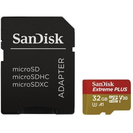 Sandisk memory card microSDHC 32GB Extreme Plus A1 + adapter