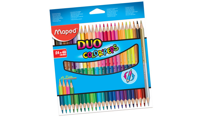 Värvipliiats ColorPeps Duo 24tk.=48tk., Maped