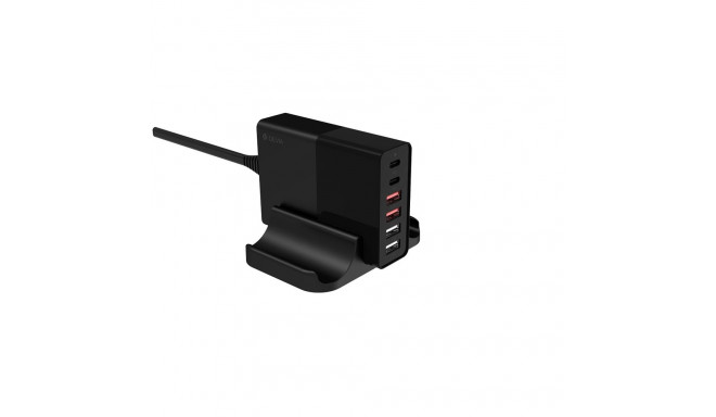 Devia wall charger Extreme PD QC 3.0 75W 2x USB-C 4x USB black