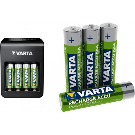 Varta LCD Plug Charger+, charger (black, charges AA, AAA, 9V and a USB device)