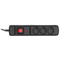 Activejet COMBO 3GN 1,5M black power strip with cord