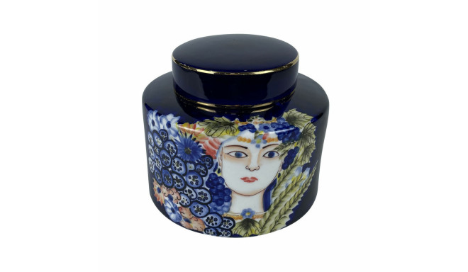 Vaas DKD Home Decor Nägu Portselan Sinine Mitmevärviline 17 x 17 x 16 cm