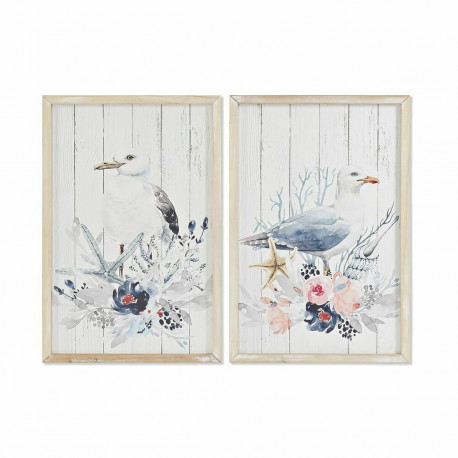Maal DKD Home Decor Ptak Vahemere (40 x 1,8 x 60 cm) (2 Ühikut)