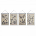 Canvas DKD Home Decor Birds (4 pcs) (60 x 2 x 90 cm)