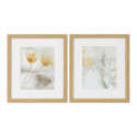 Glezna DKD Home Decor S3013510 Drawed Leaf Tradicionāls Augu lapa (33 x 3 x 38 cm) (2 gb.)