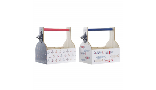 Pudelialus DKD Home Decor Mitmevärviline Puit MDF 27 x 16,5 x 25,5 cm (2 Ühikut)