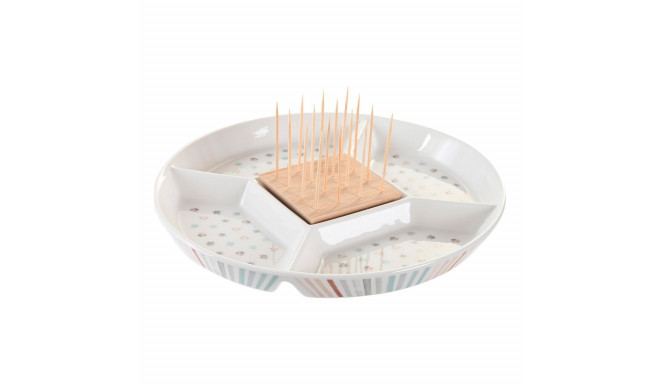 Snack tray DKD Home Decor 23,5 x 23,5 x 3 cm Multicolour Stoneware