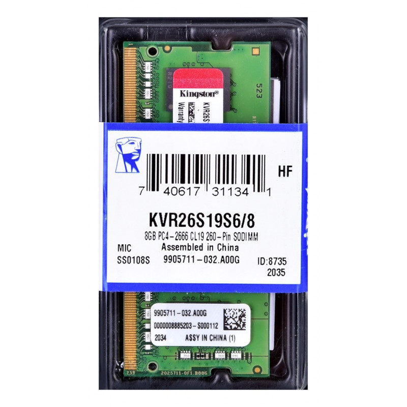 Kingston ValueRAM 8GB DDR4 2666MHz Memory Upgrade
