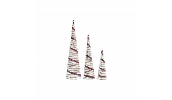 Decoration DKD Home Decor Cones Christmas LED White Black Red Natural Silver 20 x 20 x 80 cm (3 Piec